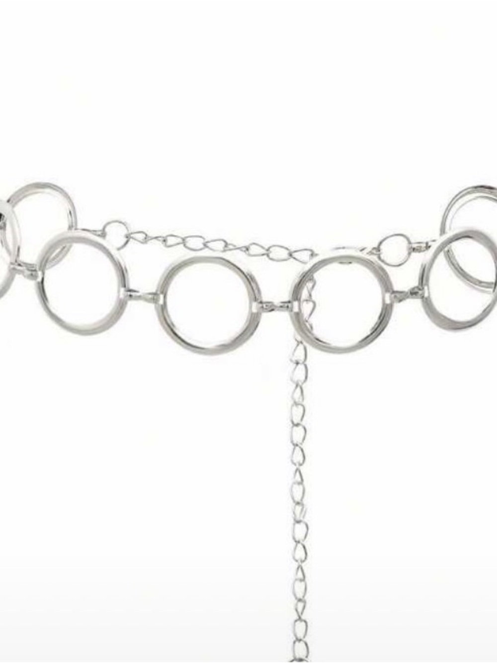 Silver Linked Circle Waist Chain - Women's Necklace